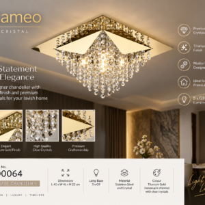 800064 PhilipsCAMEO Sq TitaniumGold5H G9