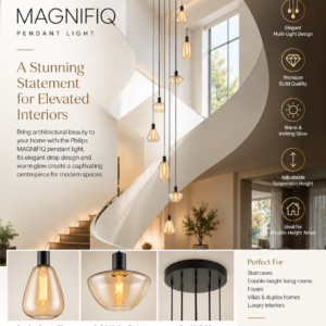 800146 Philips MAGNIFIQ 9HBlk+CognacE27i