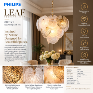 800171 Philips LEAF Pendant Dia450 E14*6