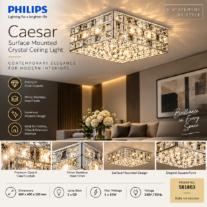 581863 PHILIPS CaesarCeilingChandelierG9