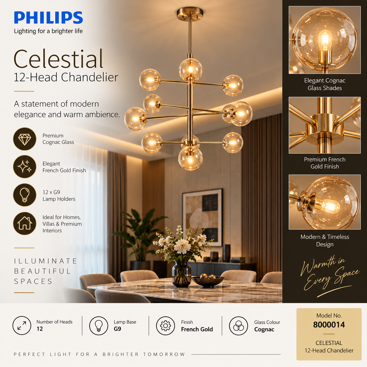 800014 Philips CELESTIAL 12H FG+CognacG9