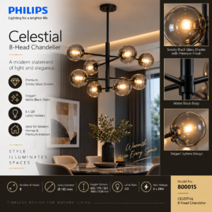 800015 Philips CELESTIAL 8H SmokyBlackG9