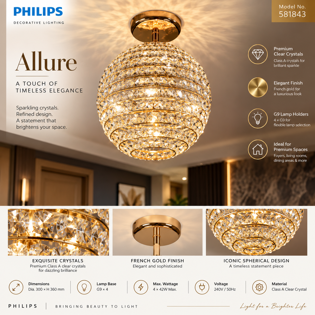 581843 PHILIPS Allure French Gold G9