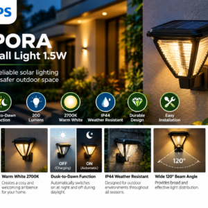 Vapora Solar Wall 1.5W 27K BL 06