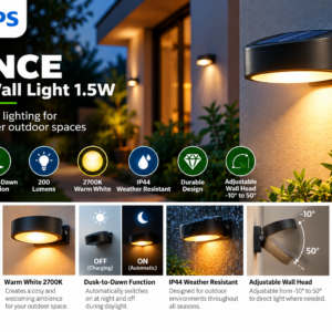 Vynce Solar Wall 1.5W 27K BL 06