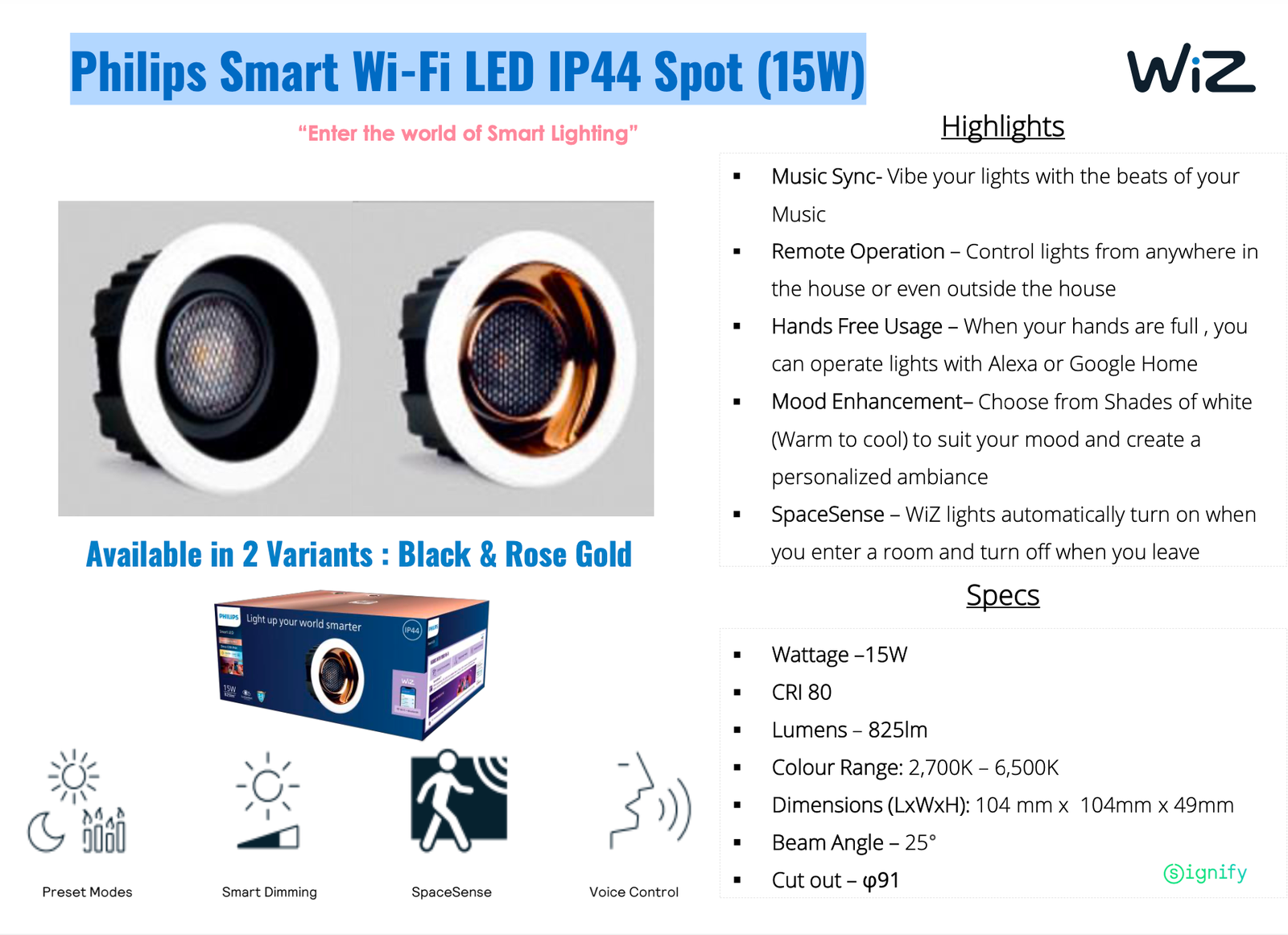 Philips Smart Wi-Fi LED IP44 Spot (15W) - Image 3