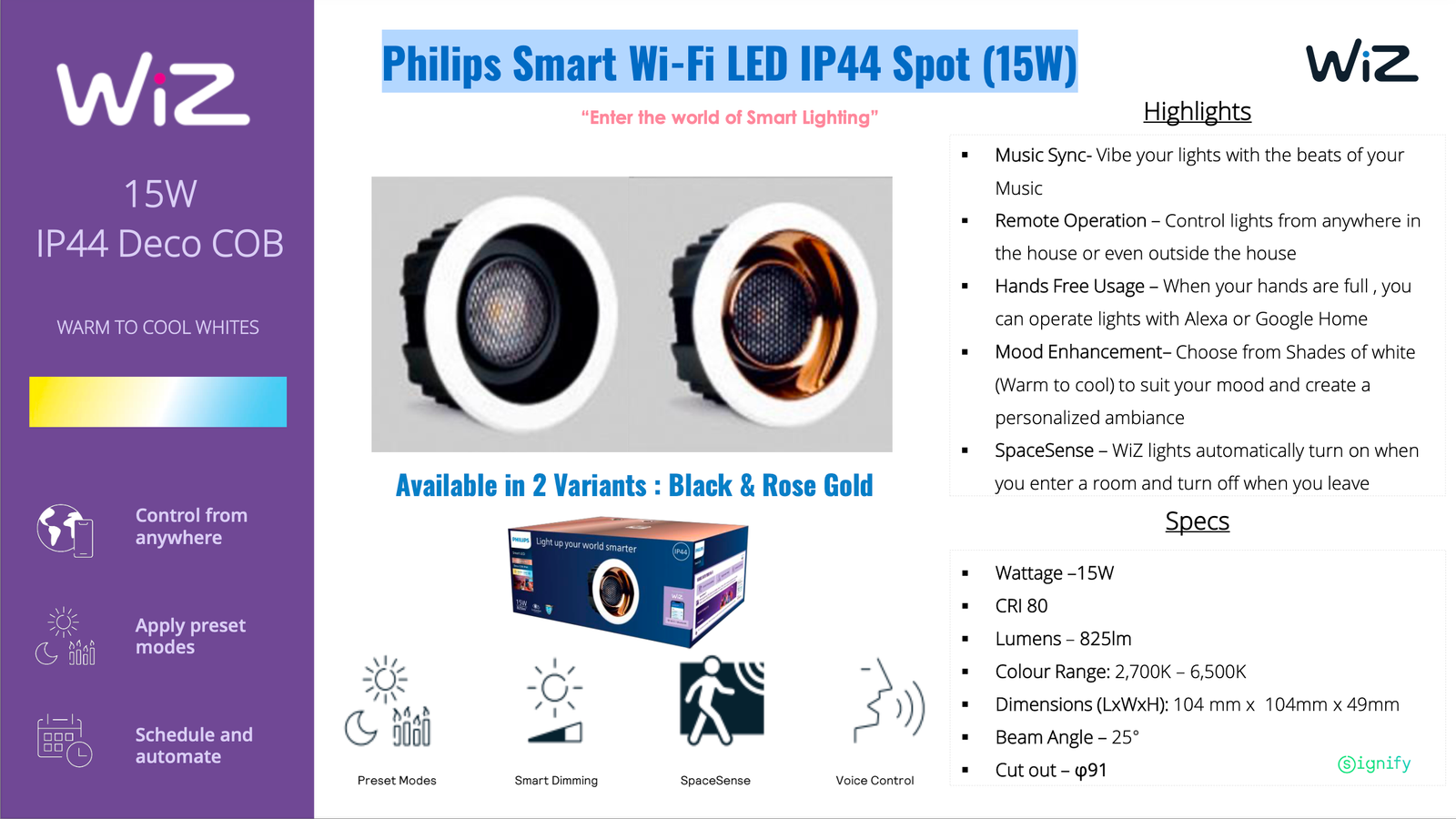 Philips Smart Wi-Fi LED IP44 Spot (15W) - Image 4
