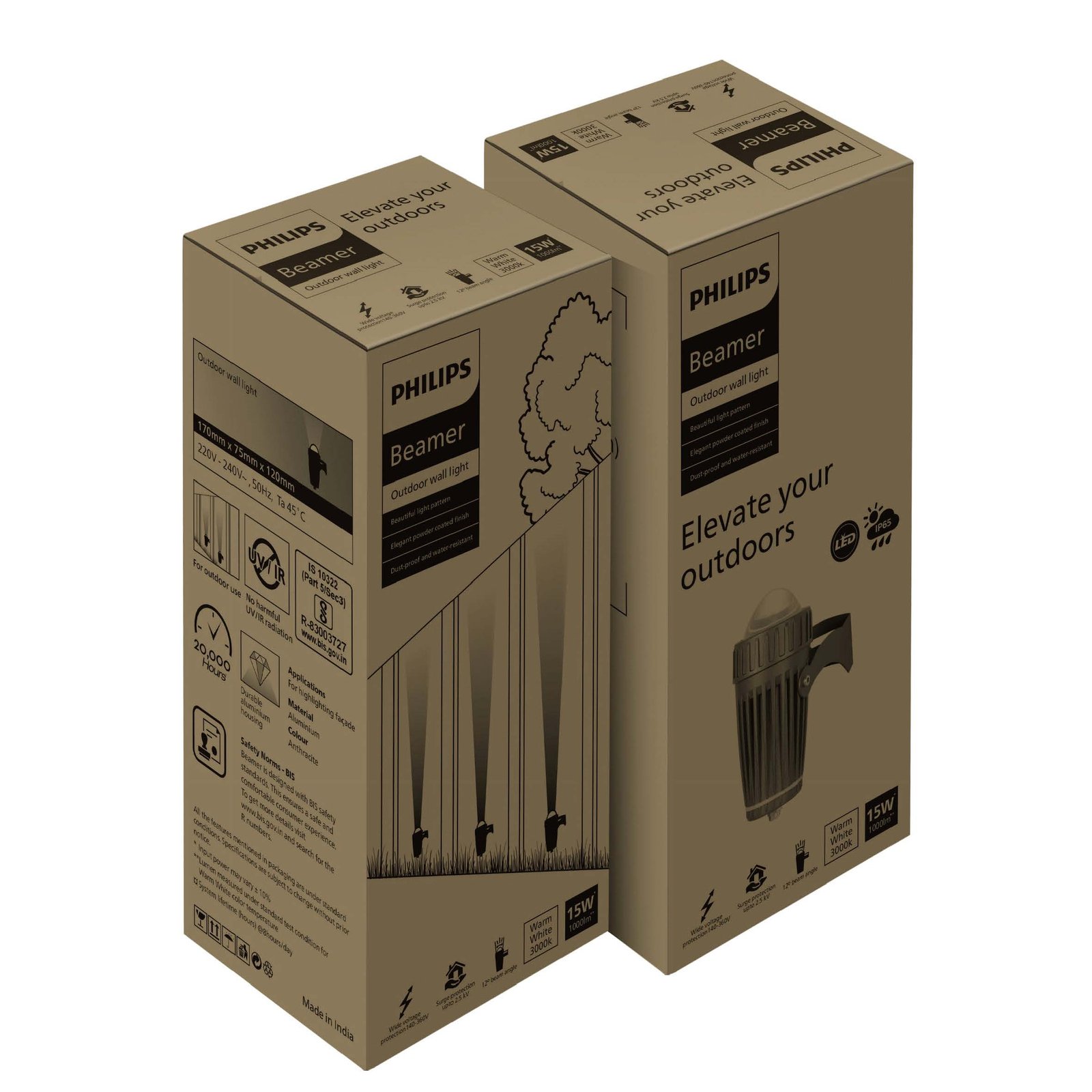 800092 Philips BEAMER Façade 15W IP65 WW - Image 3