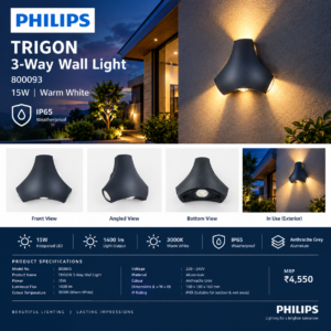 800093 Philips TRIGON 3-way 15W IP65 WW