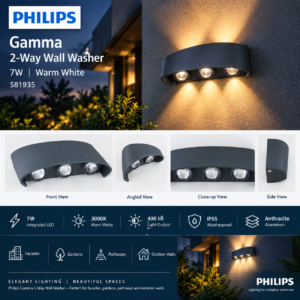 581935 PHILIPS Gamma 2WayWallWasher7W WW