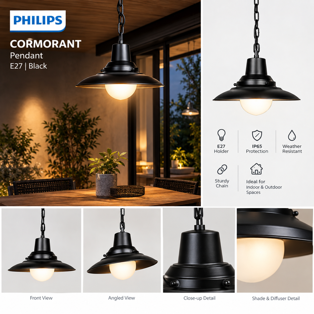800086 Philips CORMORANT Pendant E27
