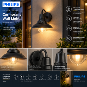 800021 Philips CORMORANT Wall Light IP54