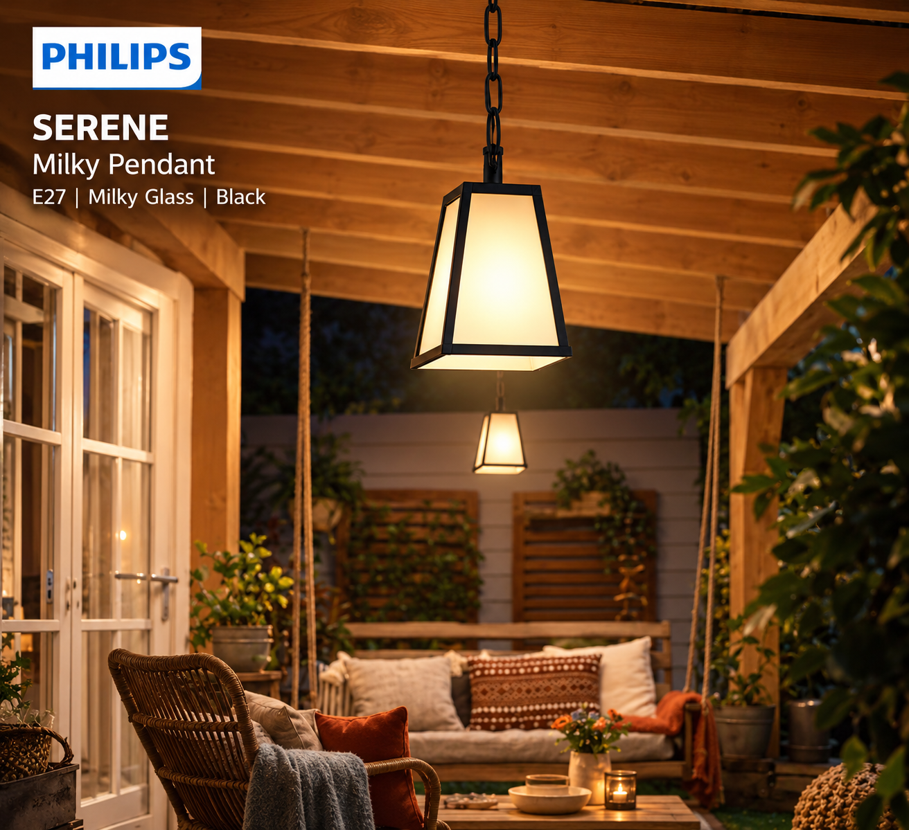 800049 Philips SERENE Milky Pendant E27