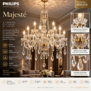 800256 Philips Majesté K9 12H E14 FrGld