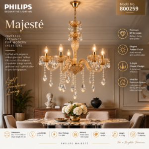 800259 Philips Majesté K9 5H E14 Amber