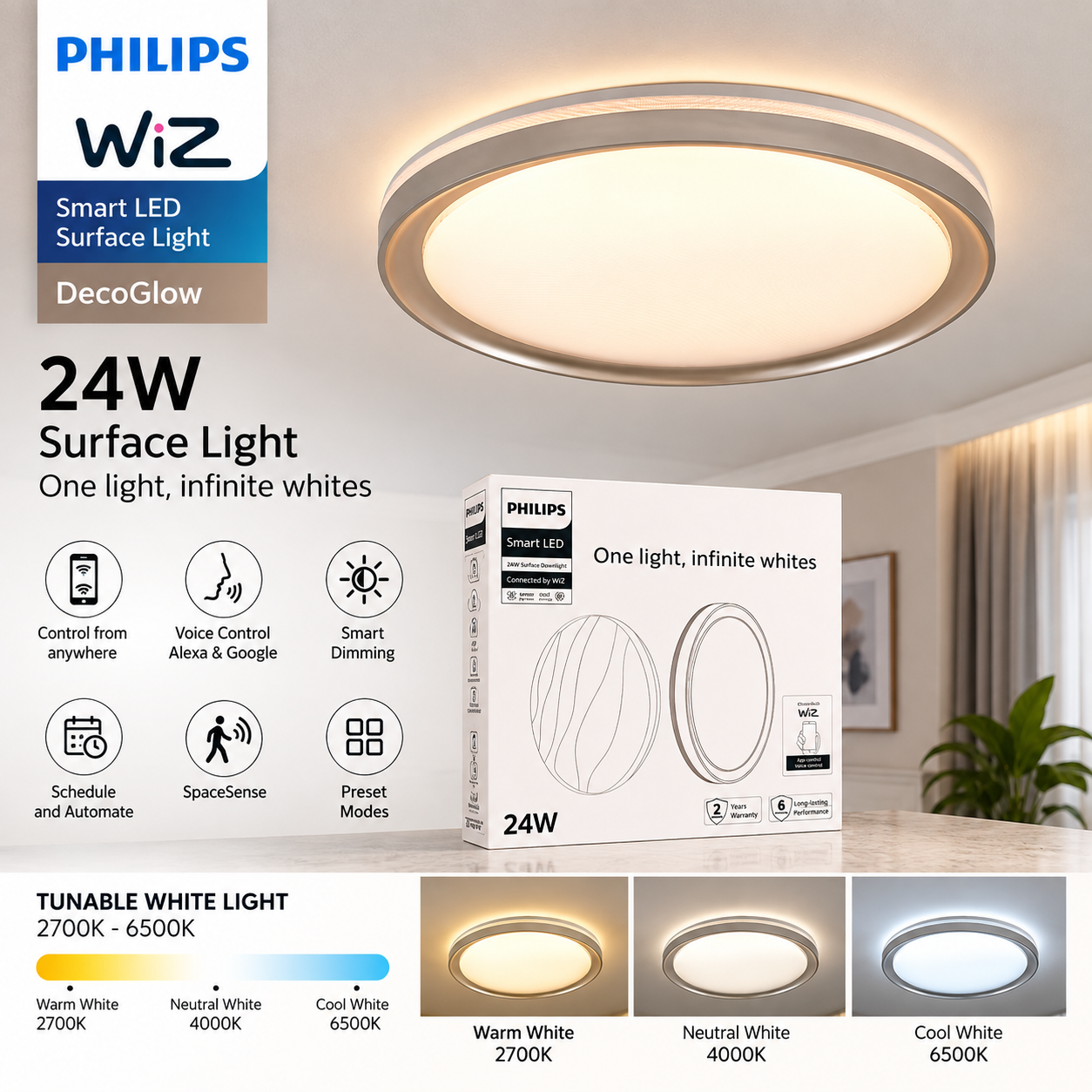 Philips Smart DecoGlow 24W LED Surface Dl