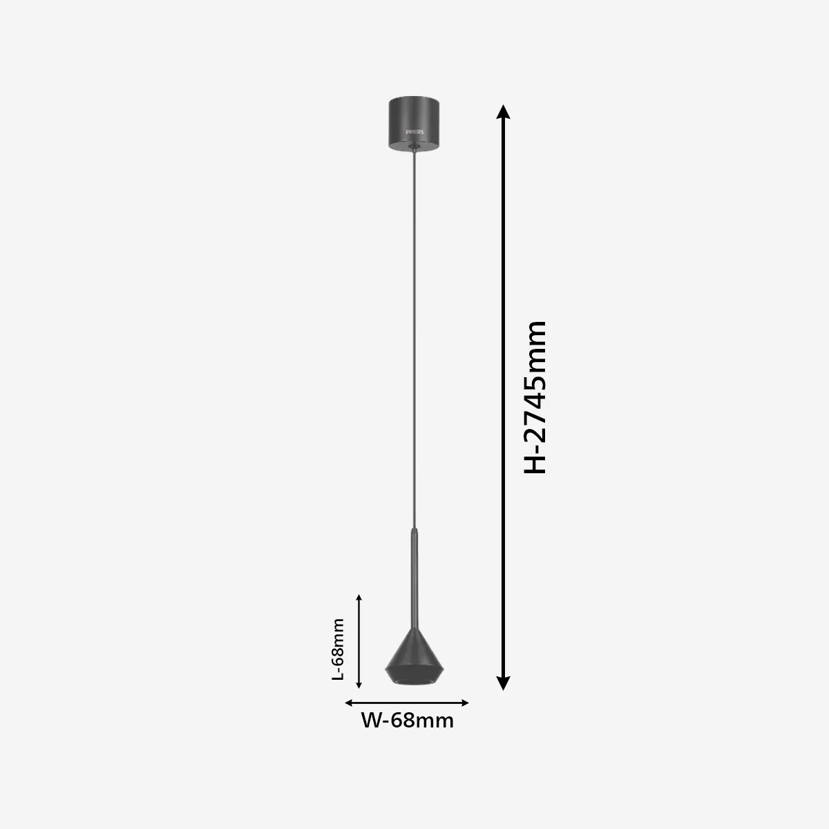 800055 Philips CORNET Black Pendant 7W - Image 6