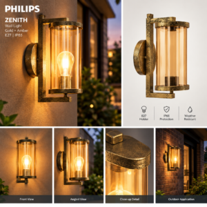 800020 Philips ZENITH Gold+AmberE27 IP65