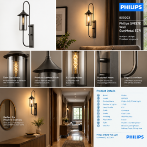 800203 Philips SVELTE Wall GunMetal E27i