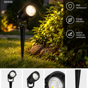 581938 3W Philips Black Garden Spike WW