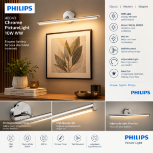 48043 PHILIPS Chrome PictureLight 10W WW