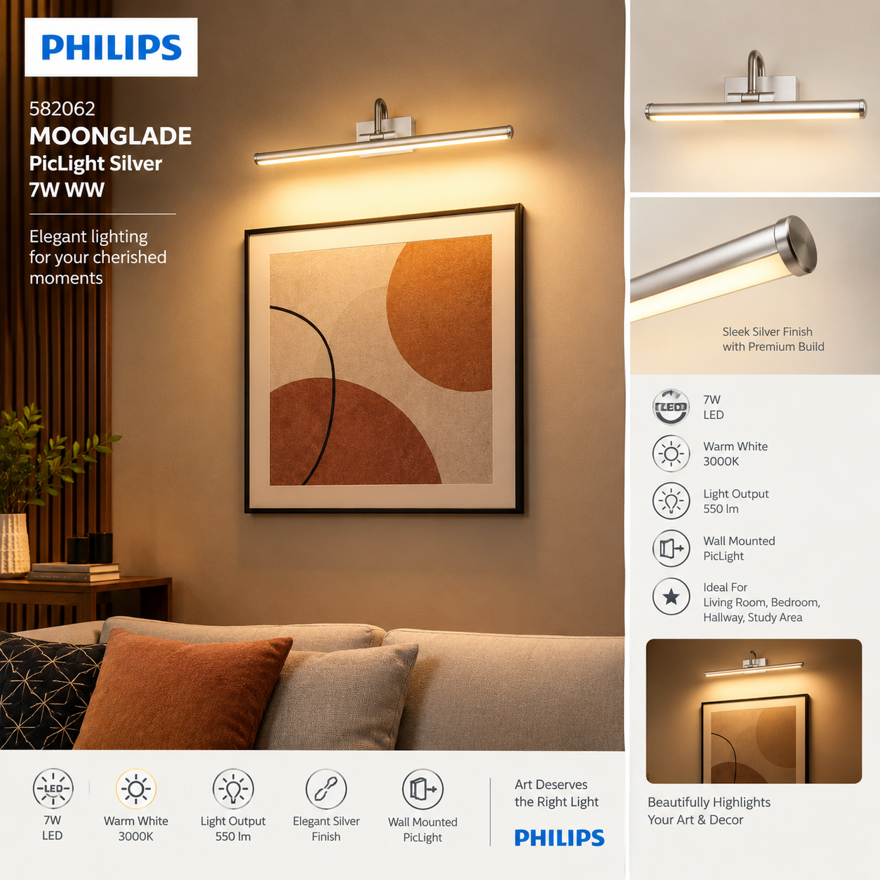 582062 MOONGLADE PicLight 7W WW